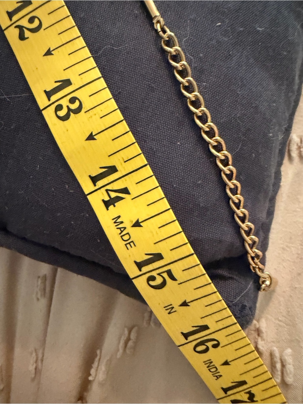 Gold-Tone Women's Link Necklace - Classic Chain with turquoise color beads